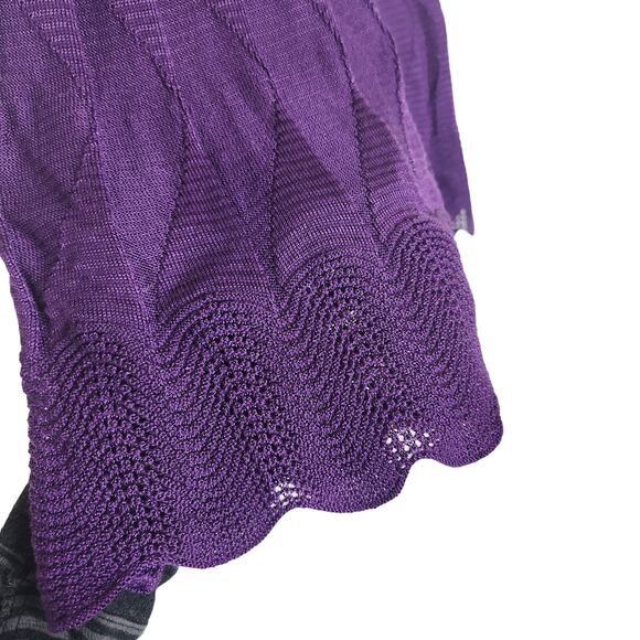 M Missoni Knit Crochet Fit & Flare Dress Purple IT Size 38 / US Size 2 - Picture 6 of 9